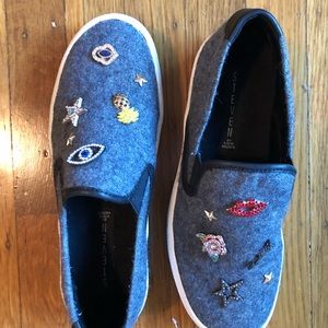 Steve Madden slip ons with decorative pins